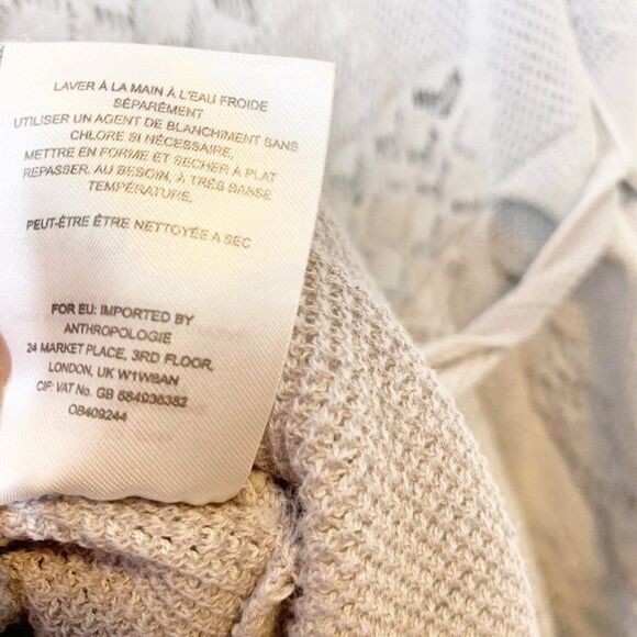 Knitted & Knotted Anthopoloie Womens Gray Tie Front Cardigan Sweater Medium - Picture 6 of 8